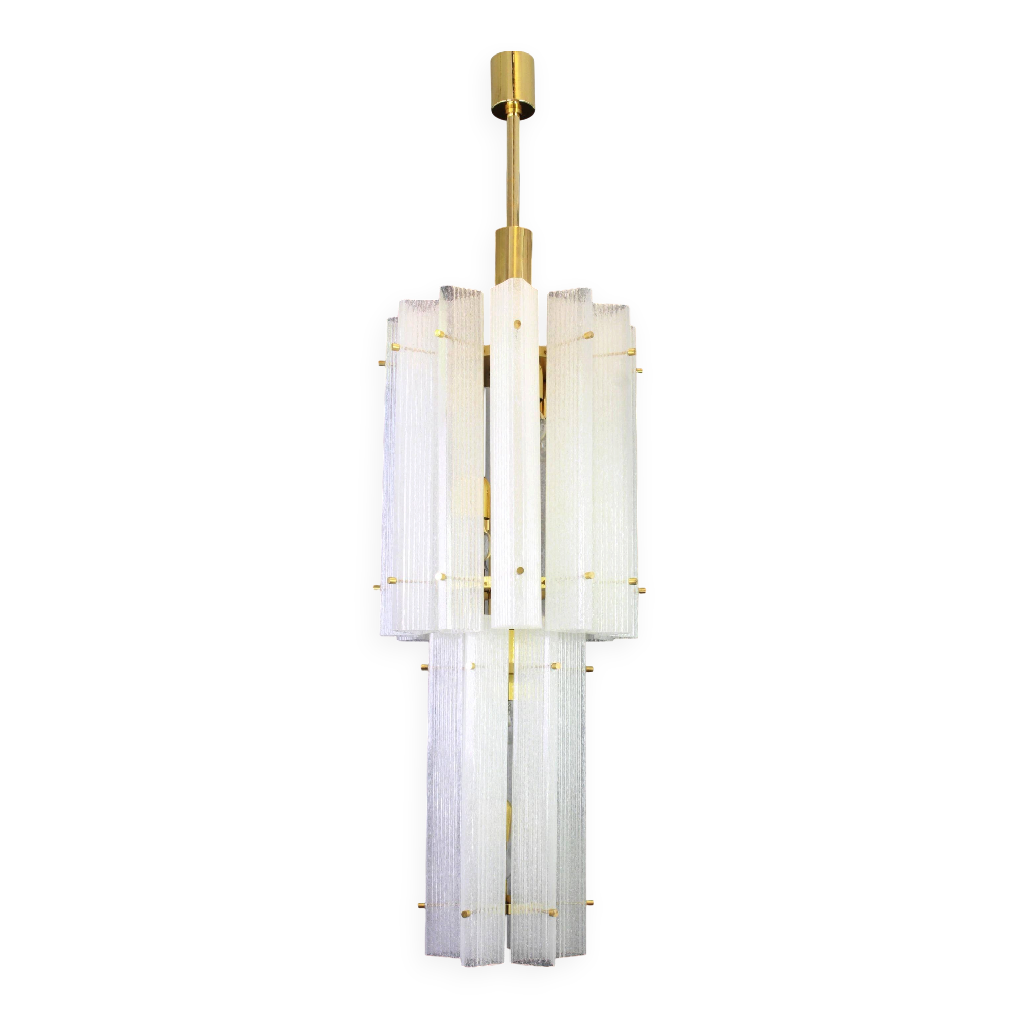 Murano glass ice pendant by Limburg, Germany, 1970s