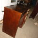 Dressing table in mahogany and straw, made in Mexico in 1959