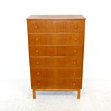 Commode "tallboy" en teck Suède 1960