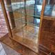 Restored 1960s Mid-Century Walnut Display Cabinet with Slatted Glass