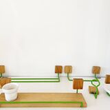 Set of towel hook and shelf in pine 1970