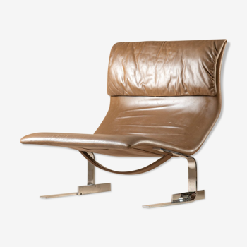 Italian leather armchair 70s
