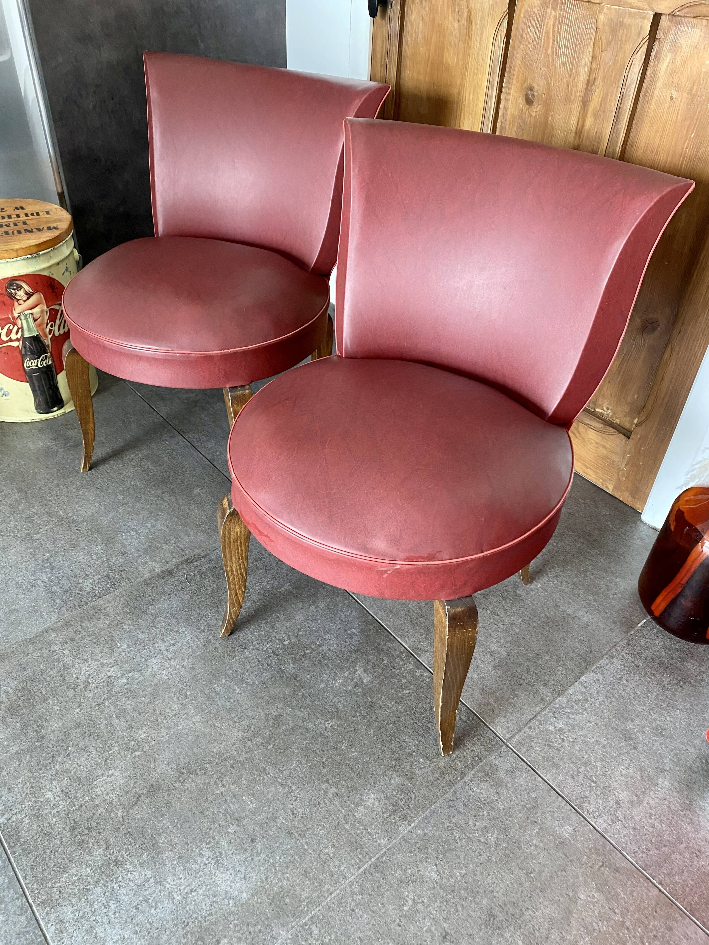 Lot 2 red toad armchair Bordeaux