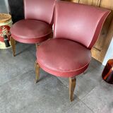 Lot 2 red toad armchair Bordeaux