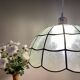 Suspension abat-jour vintage en nacre verte
