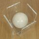 Vintage round coffee table in lucite and marbled glass.