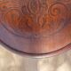 Swivel wooden armchair, pattern on seat