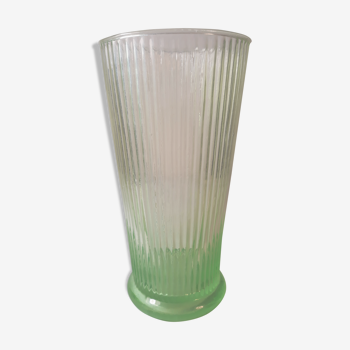 Vintage bubbled glass fluted vase