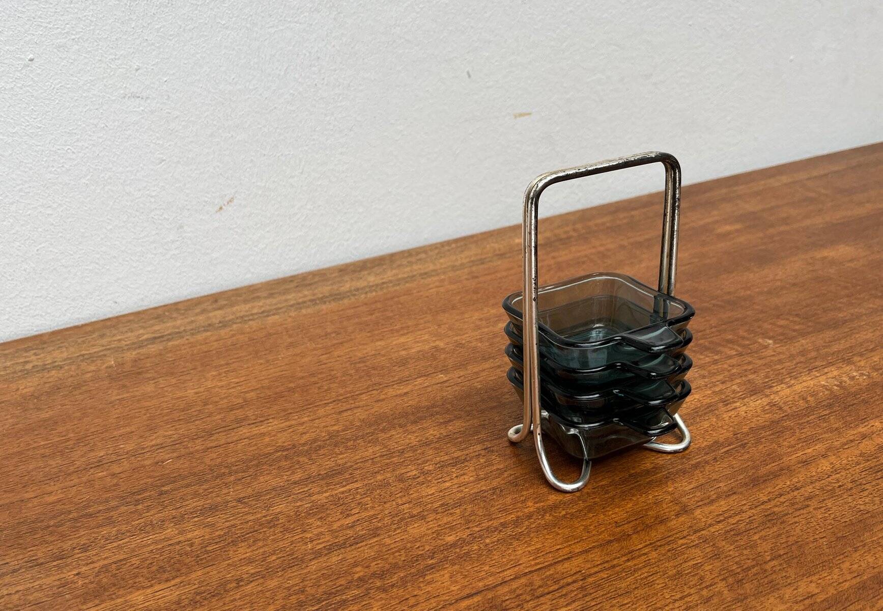 Stackable German ashtrays from the mid-century by Wilhelm Wagenfeld for WMF, 1960s, set of 5.