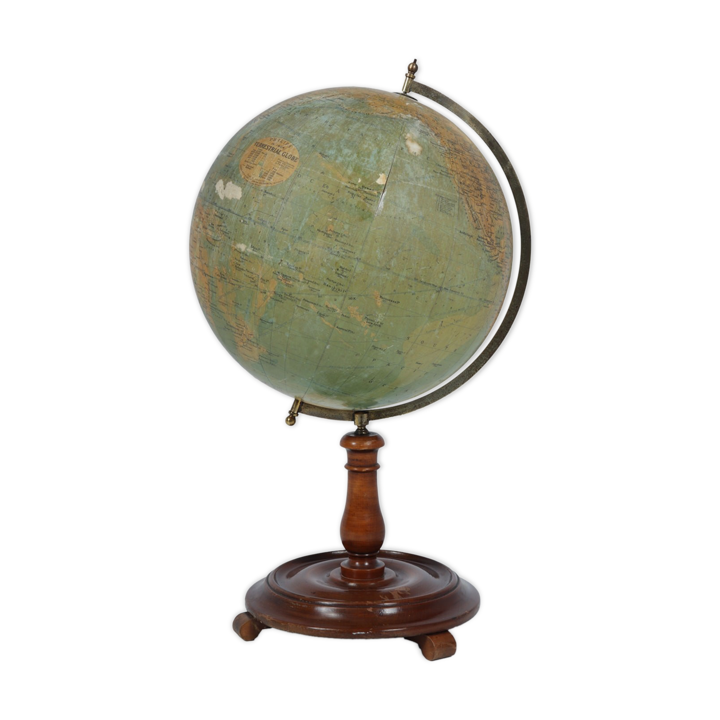 Philips 14 inch terrestrial globe c1920