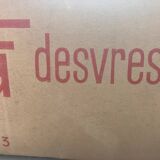 Relief tiles Desvres Mid Century Lot of 9 dark beige colours