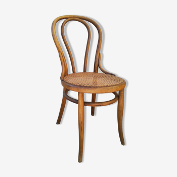 Bistro chair Thonet n°18 late XIX curved wood seated canned
