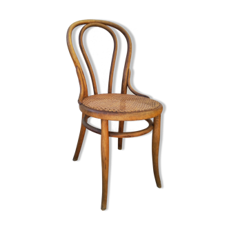 Bistro chair Thonet n°18 late XIX curved wood seated canned