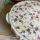 Vintage pie dish in earthenware with handles – Japanese floral pattern