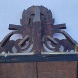 Antique mirror with gilded wood pediment, Louis XVI style