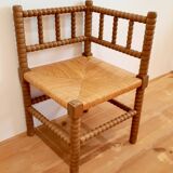 Turned wooden corner chair