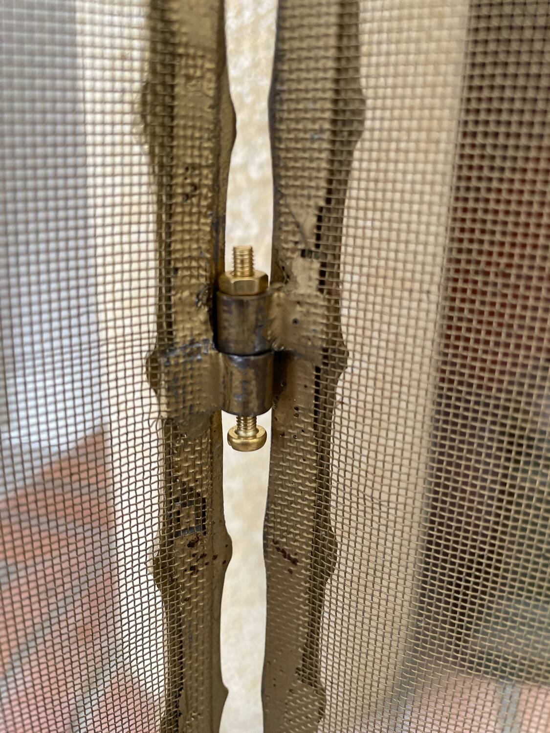 Fire protection chimney screen attributed to Baguès 1950