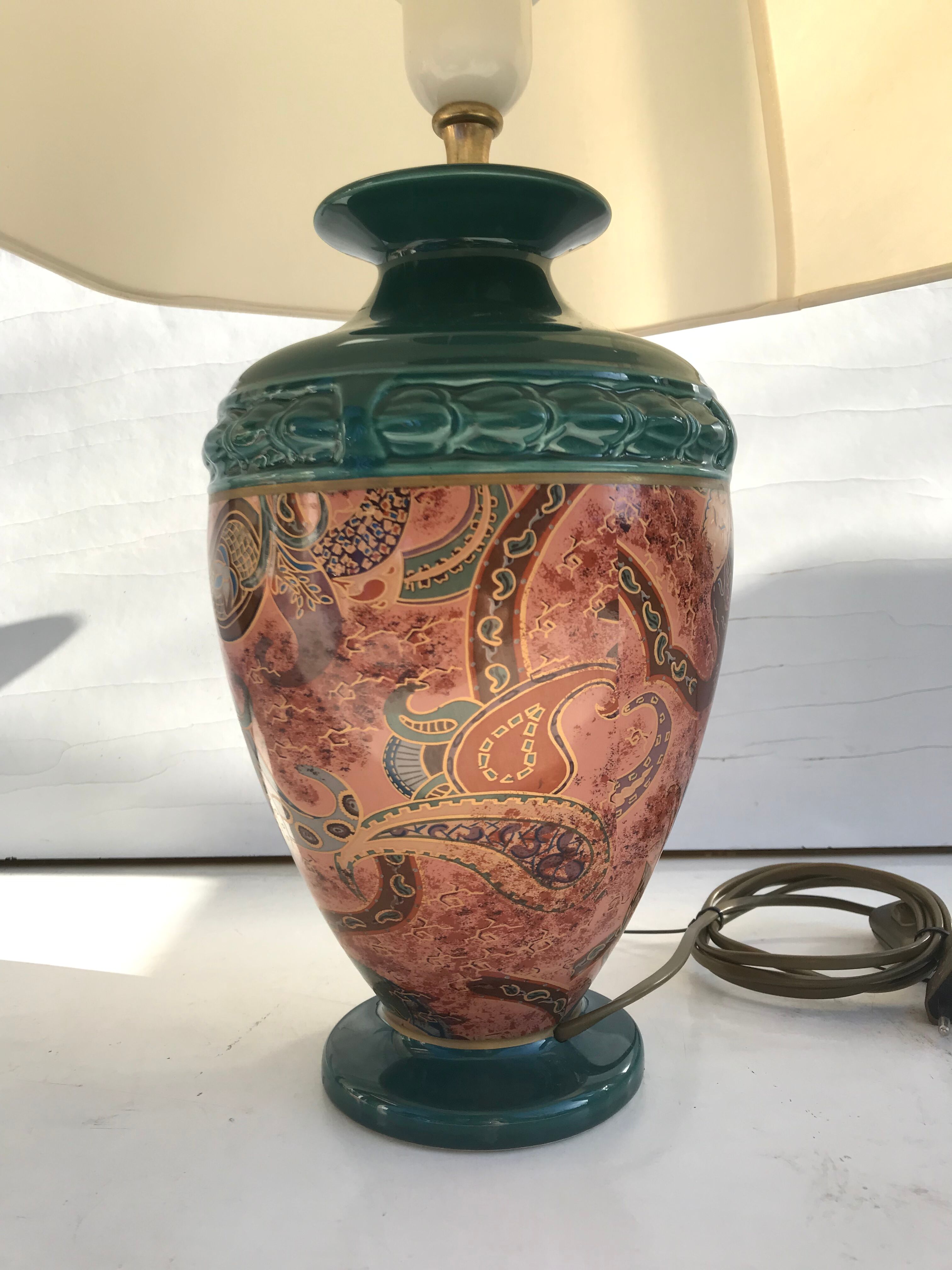 Lamp Robert de Schuytener  + shade Vintage cream ceramic