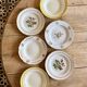 Set of 6 mismatched vintage soup plates