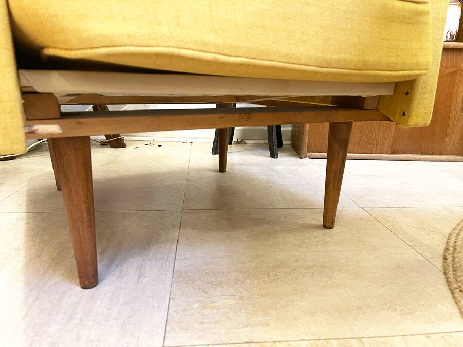 Mustard yellow Scandinavian armchair, 1950