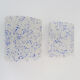 Pair of vintage wall sconces in transparent and wavy blue perspex. Year 60