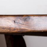 Dining room table, Brutalist style, solid elm, O. Hanninen style