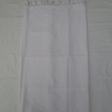 Taie d'oreiller blanche ancienne 78x74cm monogrammée et brodée main