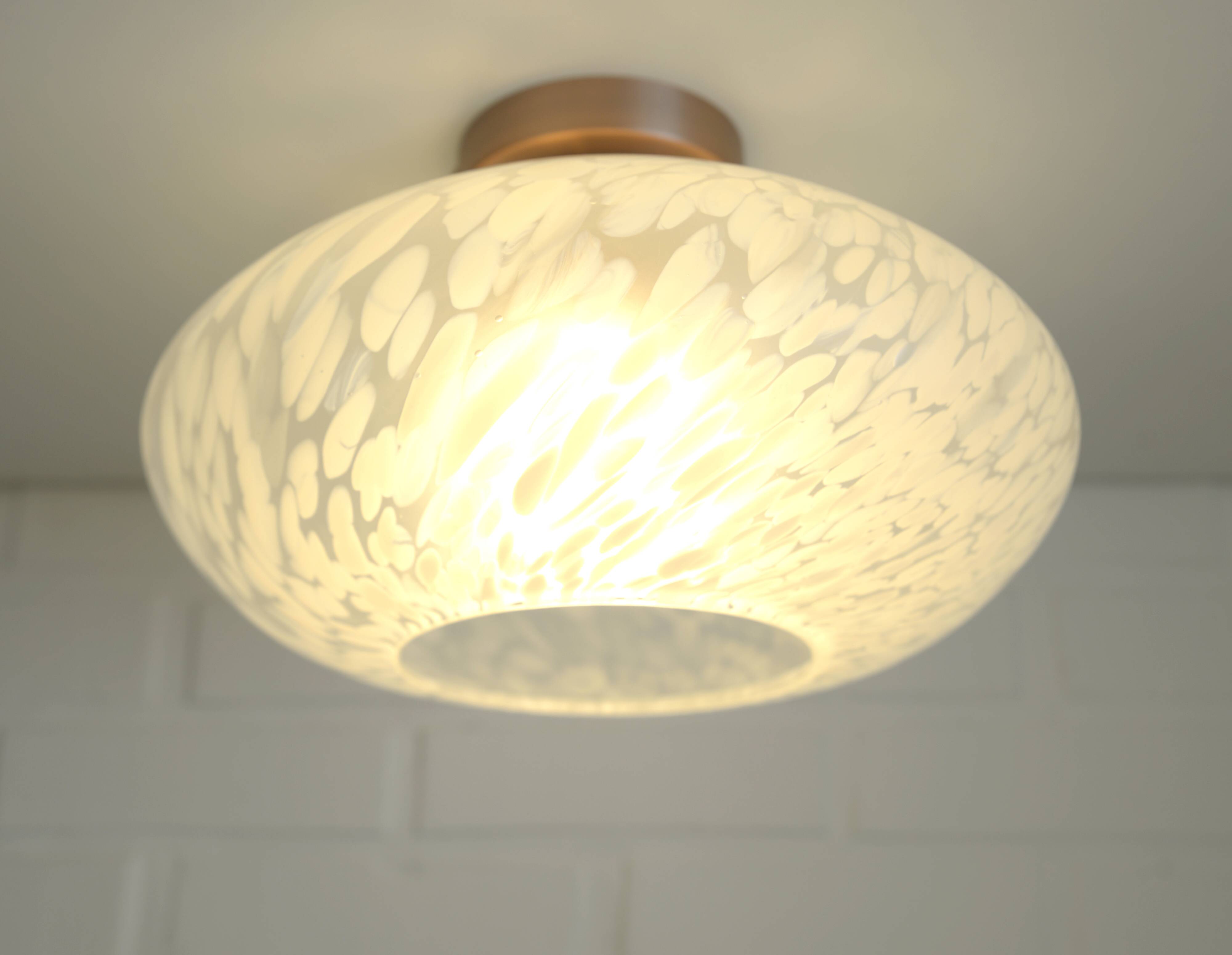 Vintage Murano Glass Sconce Lamp / Unique Light Fixture / Semi Flush Mount