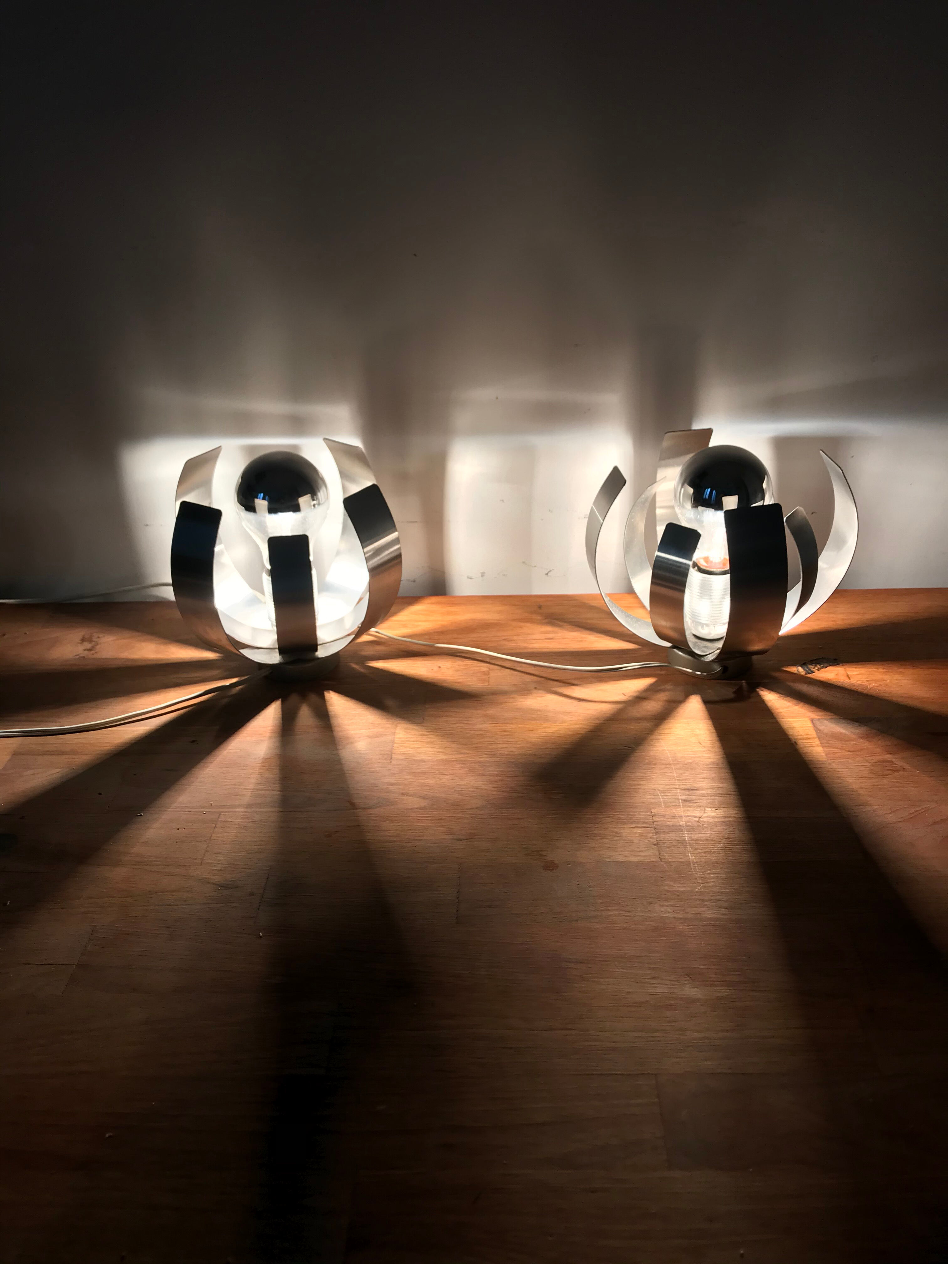 Set of two Oxar "Fleur de Lumière" lamps by Jocelyn Trocmé