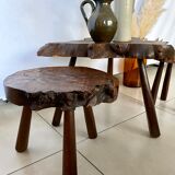 Ensemble table et tabourets brutaliste