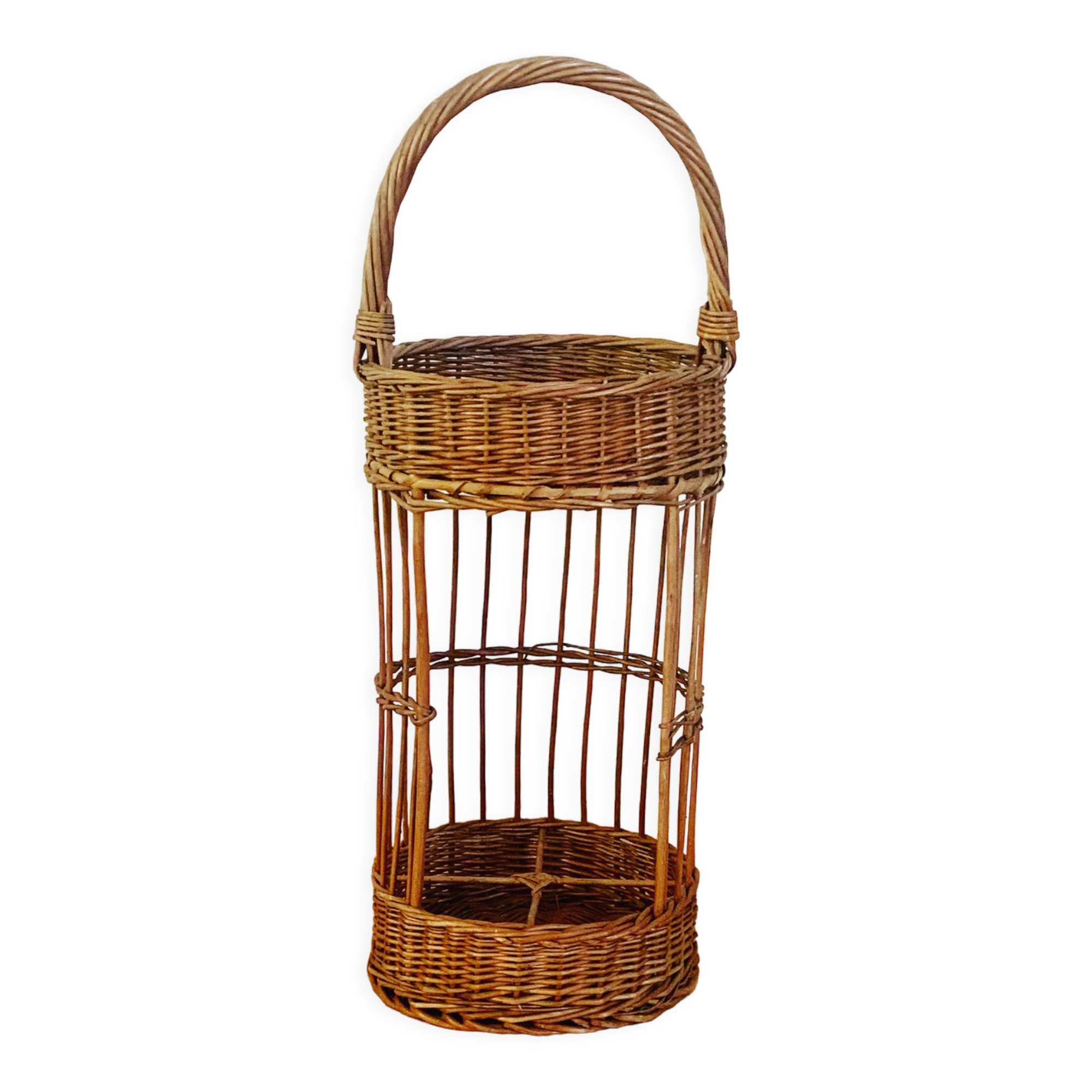 Porte-bouteilles bar vintage en osier