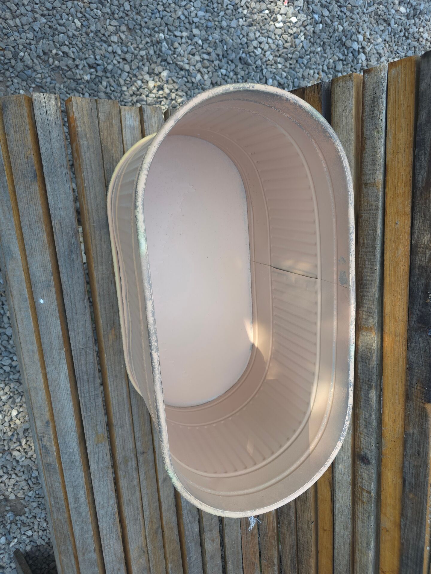 Patinated zinc planter