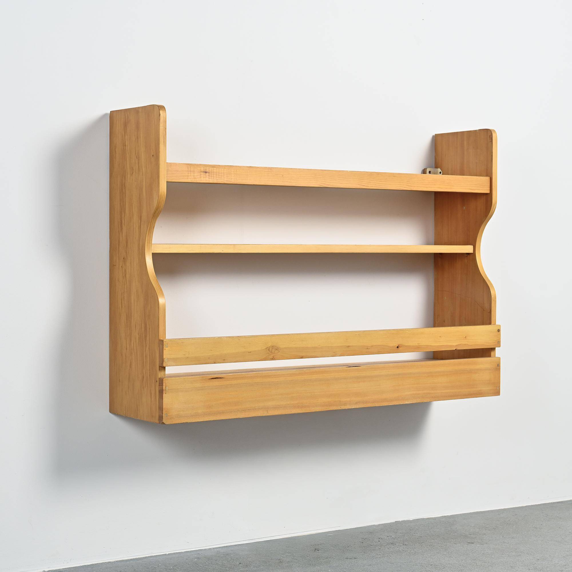 Pine wall-mounted sideboard, Les Arcs 1800, circa 1970