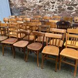 Lot of 50 mismatched bistro chairs french Restaurant THonet curved wood