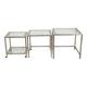 1970s Italian Chrome, Brass and Glass Nesting Tables, Set of Three