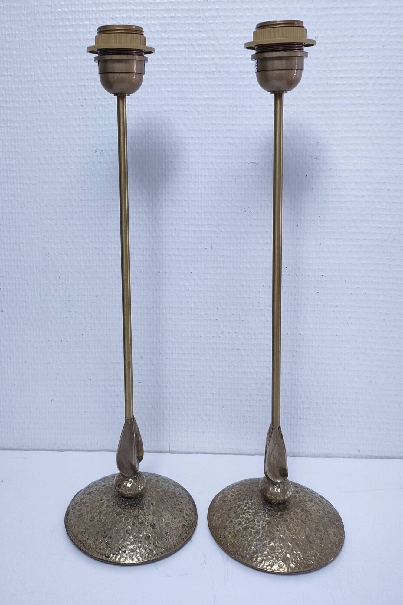Pair of brass lamp bases Delmas design 90s