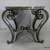 Marble and Forged Iron Low Table - 1950