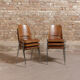 Jomain Baumann chairs, cognac leather seat, circa 1960
