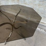 Smoked glass and chrome dining table, 1970s