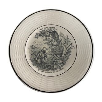Old talking plate fable of the fountain the fox and the crow digoin sarguemines