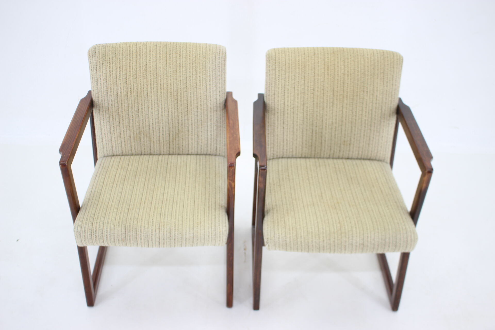 Pair of beech armachairs ,czechoslovakia 1960s