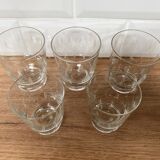 Set of 5 glasses engraved glass cup