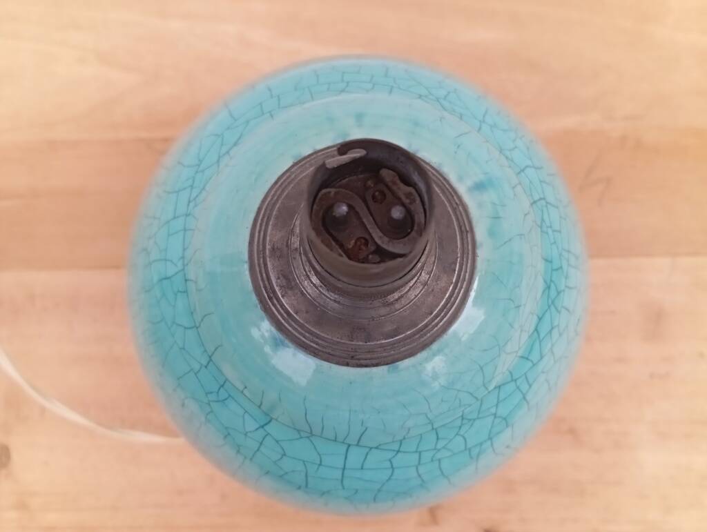 Art Deco cracked ceramic lamp from the 1930s