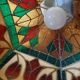 Vintage pendant light with multicoloured stained glass.