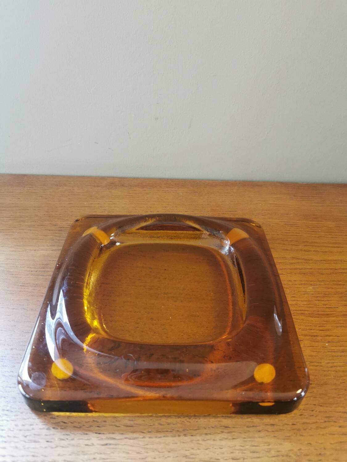 Vintage amber glass empty pocket