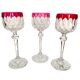 3 Baccarat Crystal Wine Glasses - Juvisy Red Model