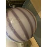 Contemporary Violet and White/Gray Sphere Pendant in Glass
