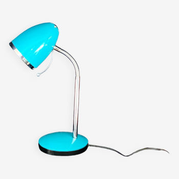 Lampe de bureau chromée bleue