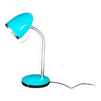 Lampe de bureau chromée bleue