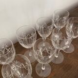 Verres à apéritif/digestif en cristal ciselé vintage 9 pièces